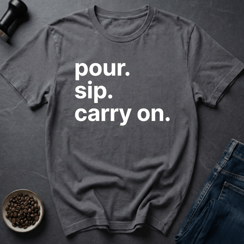 Coffee graphic Carry On T-Shirt in by Caffeine Dept