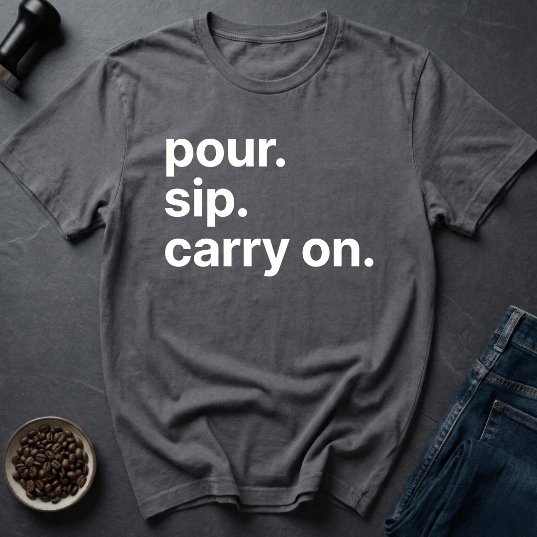 Coffee graphic Carry On T-Shirt in by Caffeine Dept