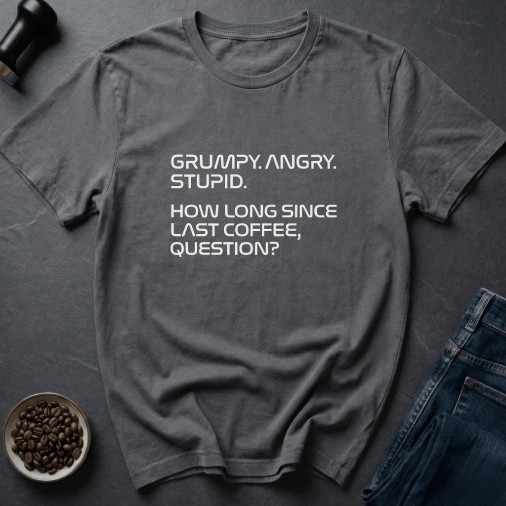 Coffee graphic Last Coffee T-Shirt in by Caffeine Dept