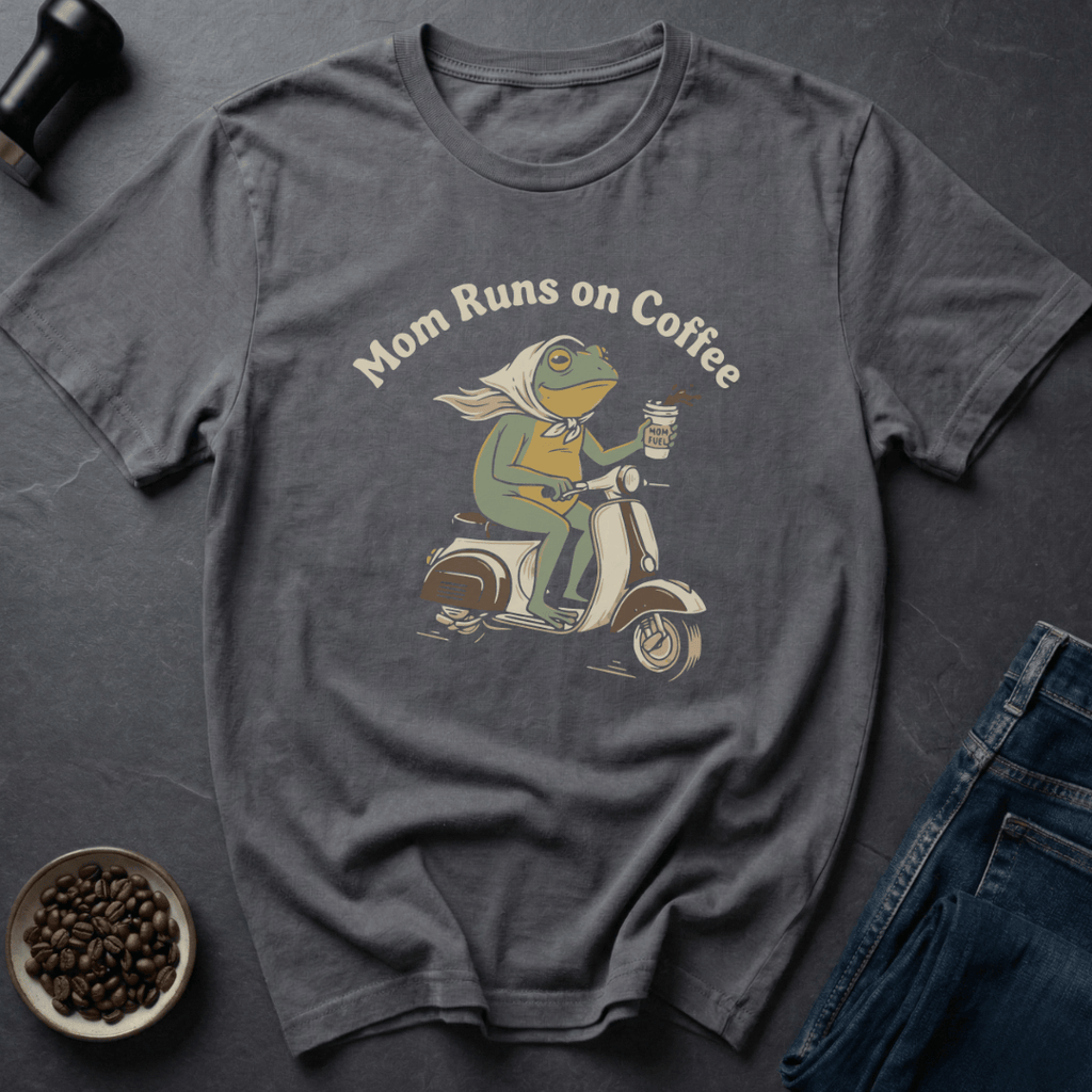 Coffee graphic Caffeinated Mom T-Shirt in by Caffeine Dept