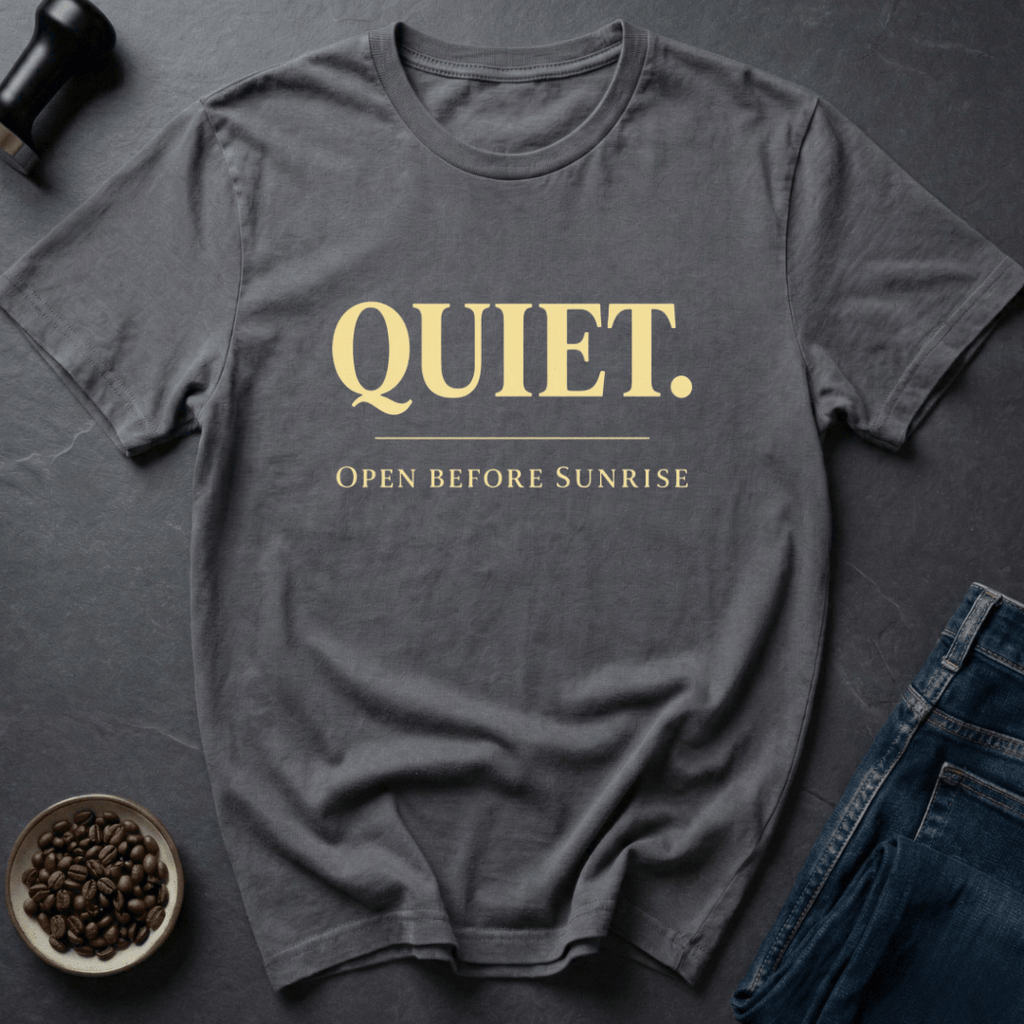 Coffee graphic Silent Brew T-Shirt in by Caffeine Dept