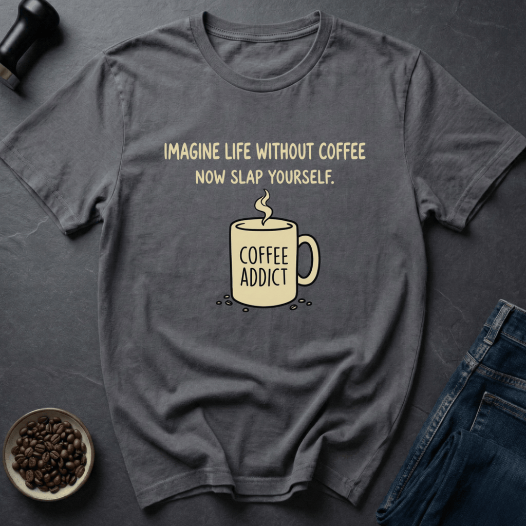 Coffee graphic Coffee Addict T-Shirt in by Caffeine Dept