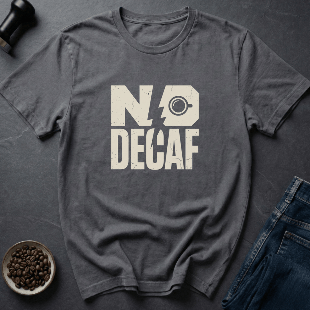 Coffee graphic Decaf Nope T-Shirt in by Caffeine Dept