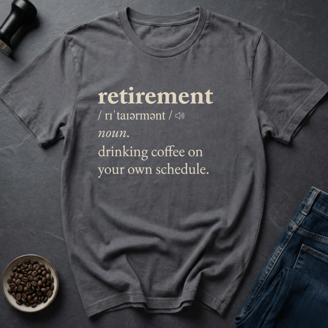 Coffee graphic Retired Brewing T-Shirt in by Caffeine Dept