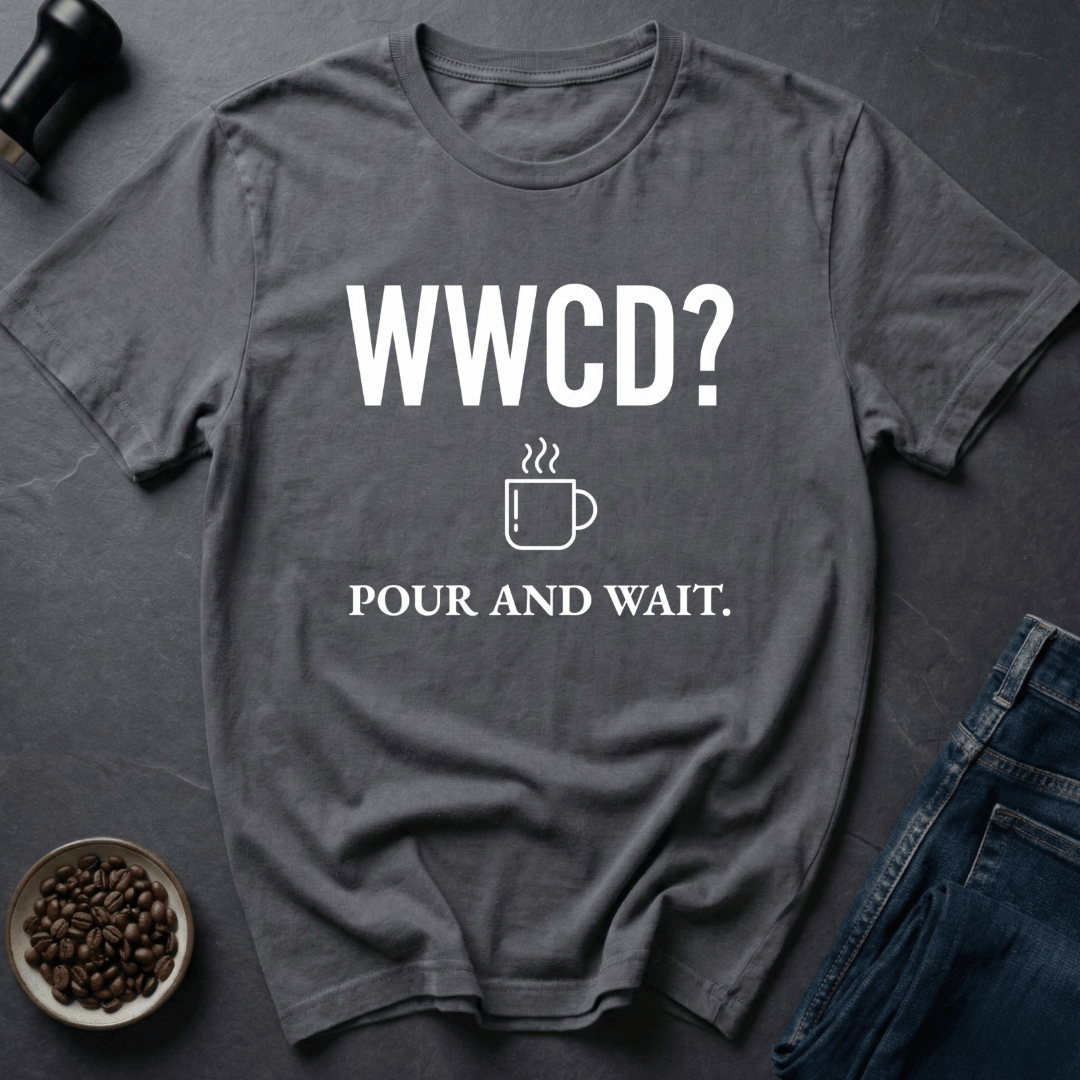 Coffee graphic Pour Wait T-Shirt in by Caffeine Dept