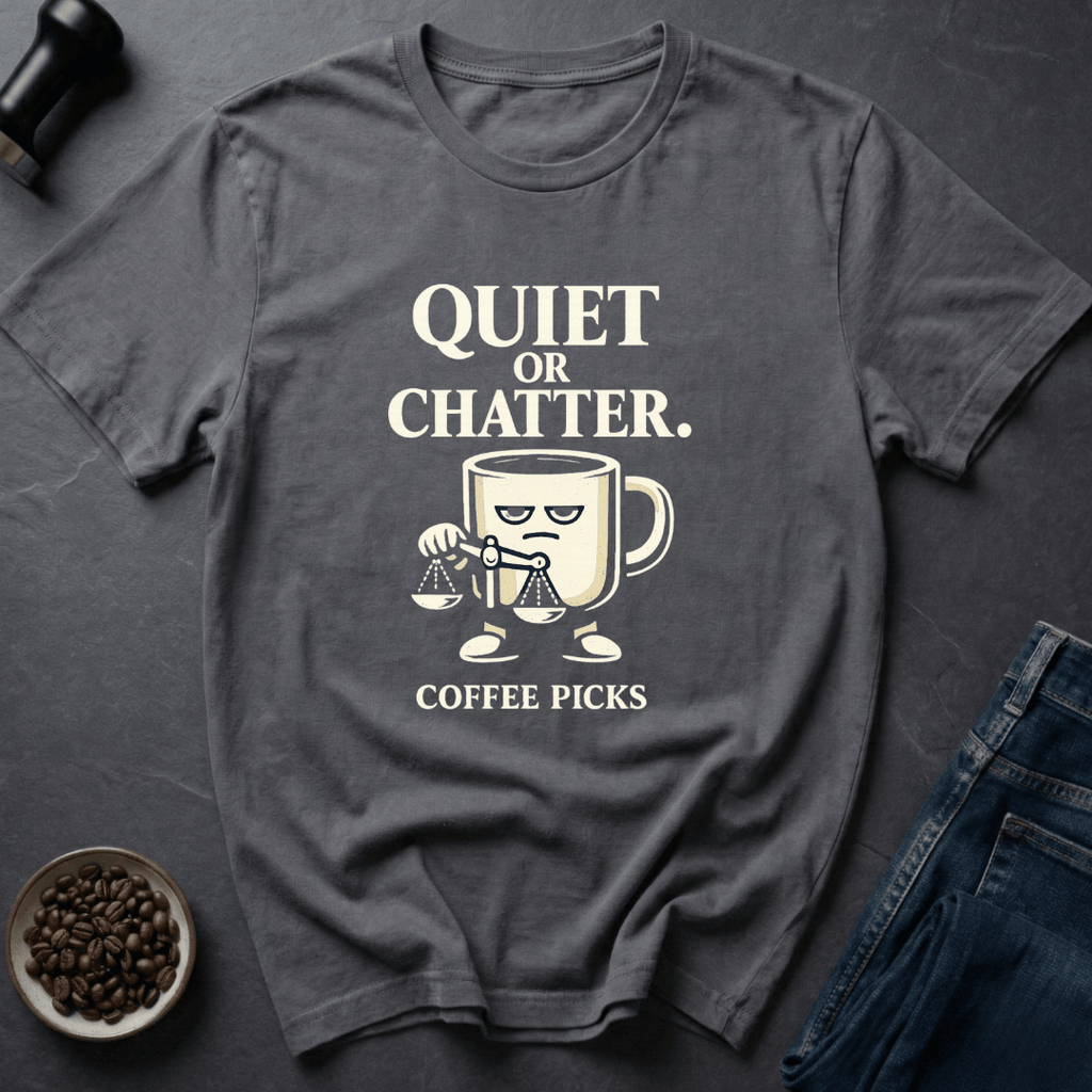 Coffee graphic Quiet Please T-Shirt in by Caffeine Dept