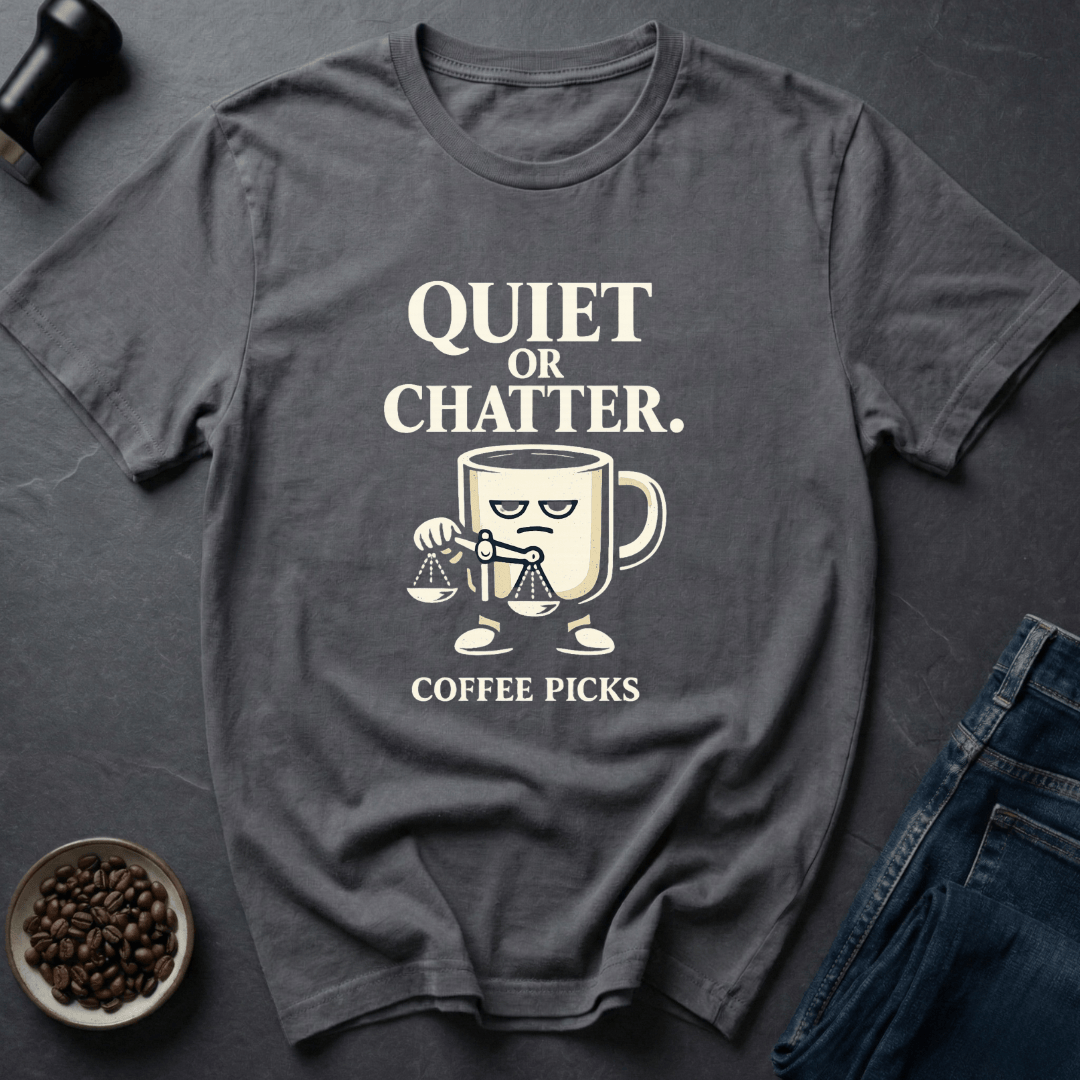Coffee graphic Quiet Please T-Shirt in by Caffeine Dept