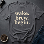 Coffee graphic Wake Brew T-Shirt in by Caffeine Dept