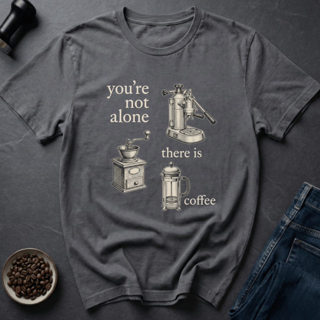 Coffee graphic Not Alone T-Shirt in by Caffeine Dept