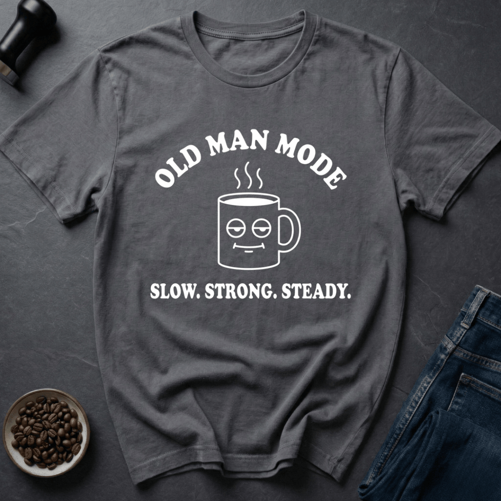 Coffee graphic Grandpa Grind T-Shirt in by Caffeine Dept