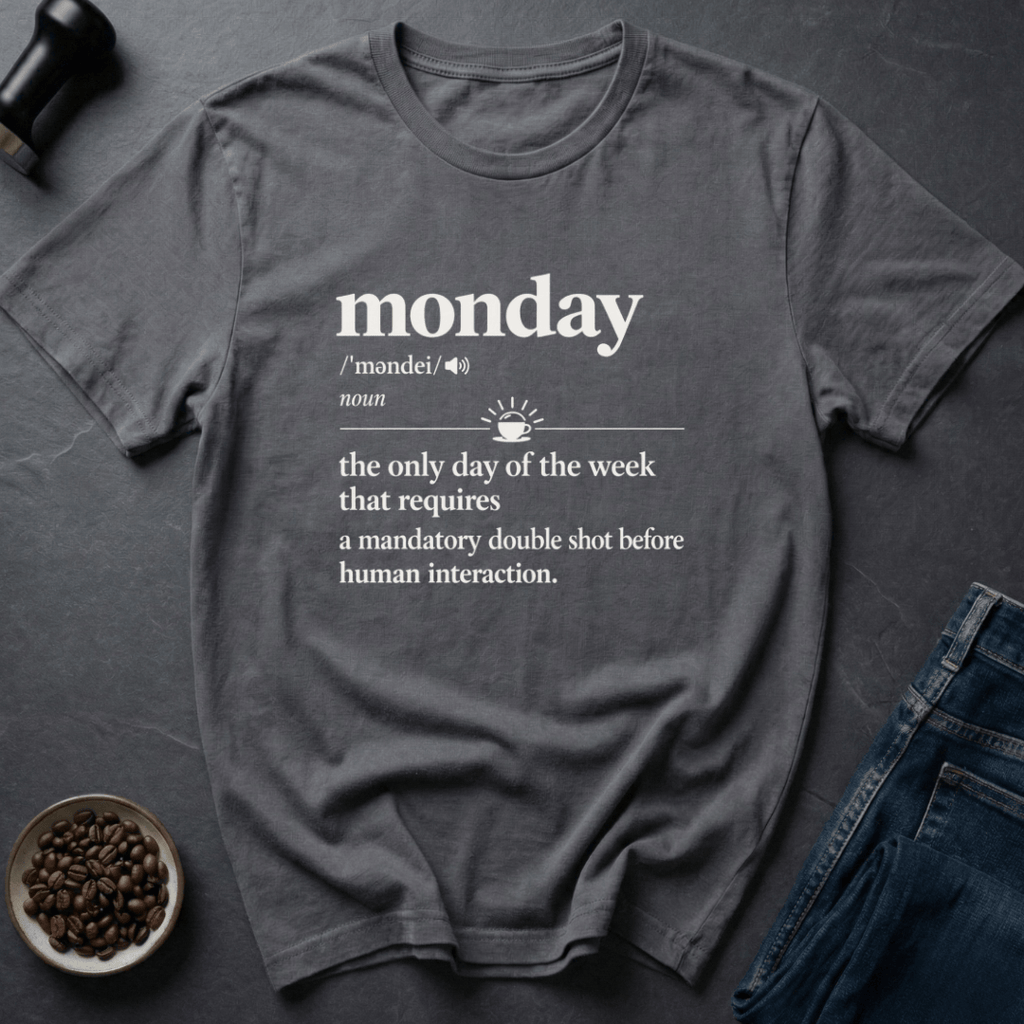 Coffee graphic Monday Coffee T-Shirt in by Caffeine Dept