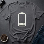 Coffee graphic Low Battery T-Shirt in by Caffeine Dept