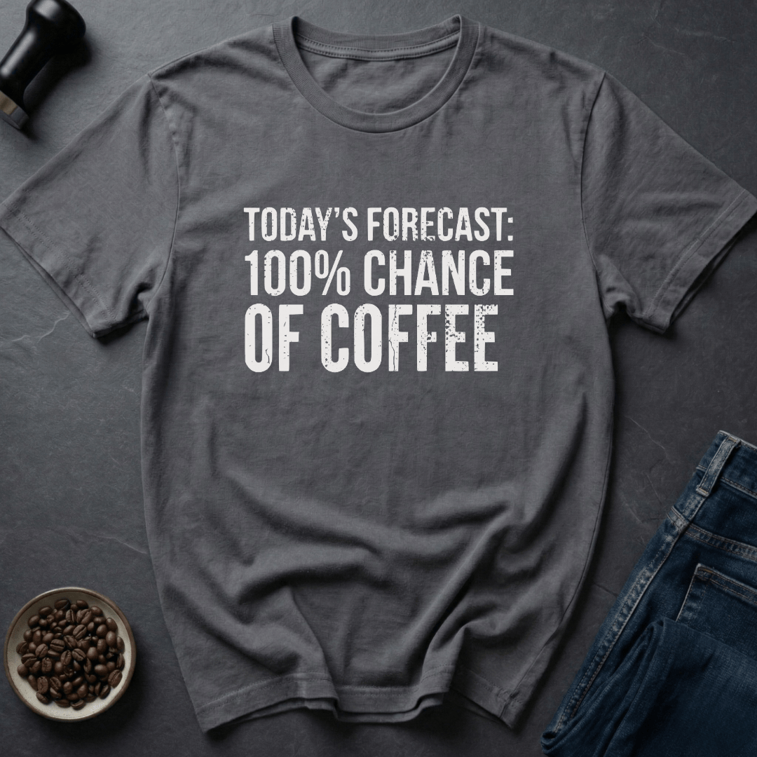 Coffee graphic Coffee Forecast T-Shirt in by Caffeine Dept
