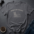 Coffee graphic Porch Coffee T-Shirt in by Caffeine Dept