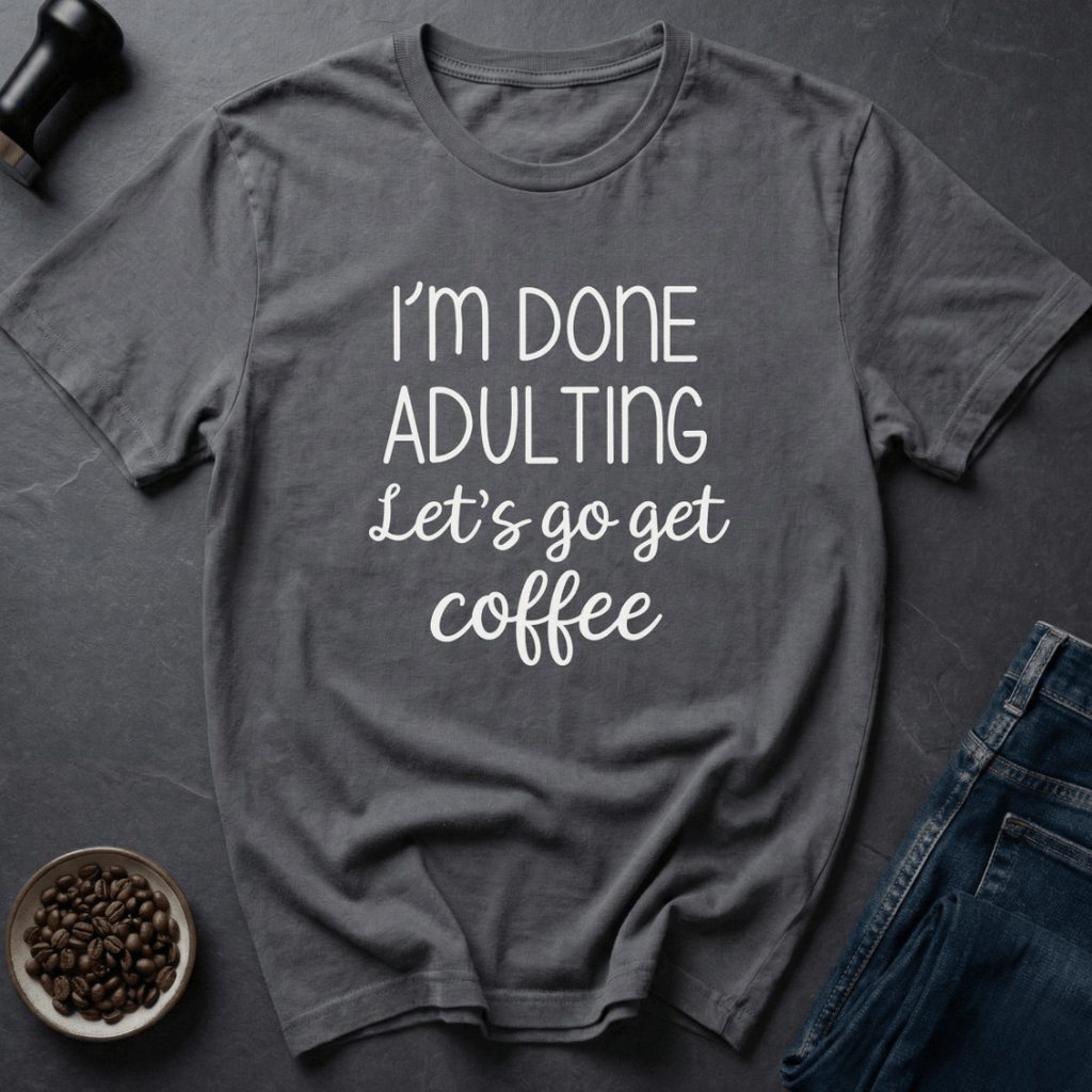 Coffee graphic Adulting Failed T-Shirt in by Caffeine Dept