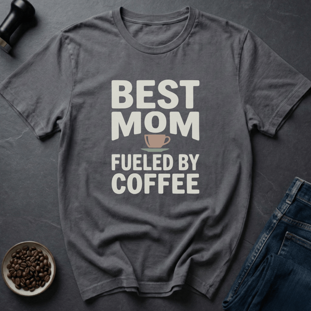 Coffee graphic Best Mom T-Shirt in by Caffeine Dept