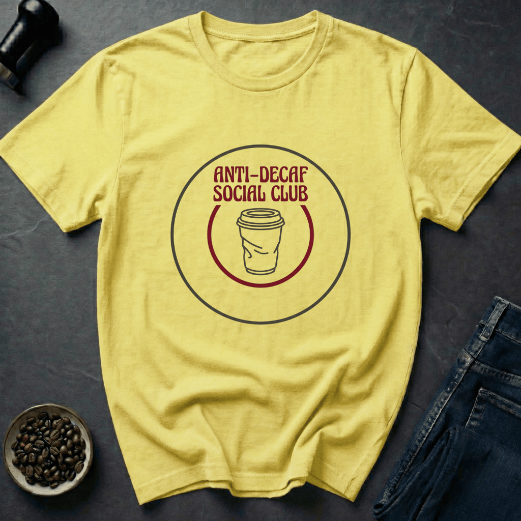 Coffee graphic Anti Decaf T-Shirt in by Caffeine Dept