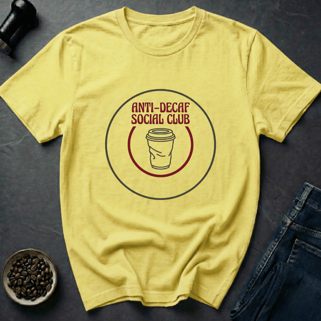 Coffee graphic Anti Decaf T-Shirt in by Caffeine Dept