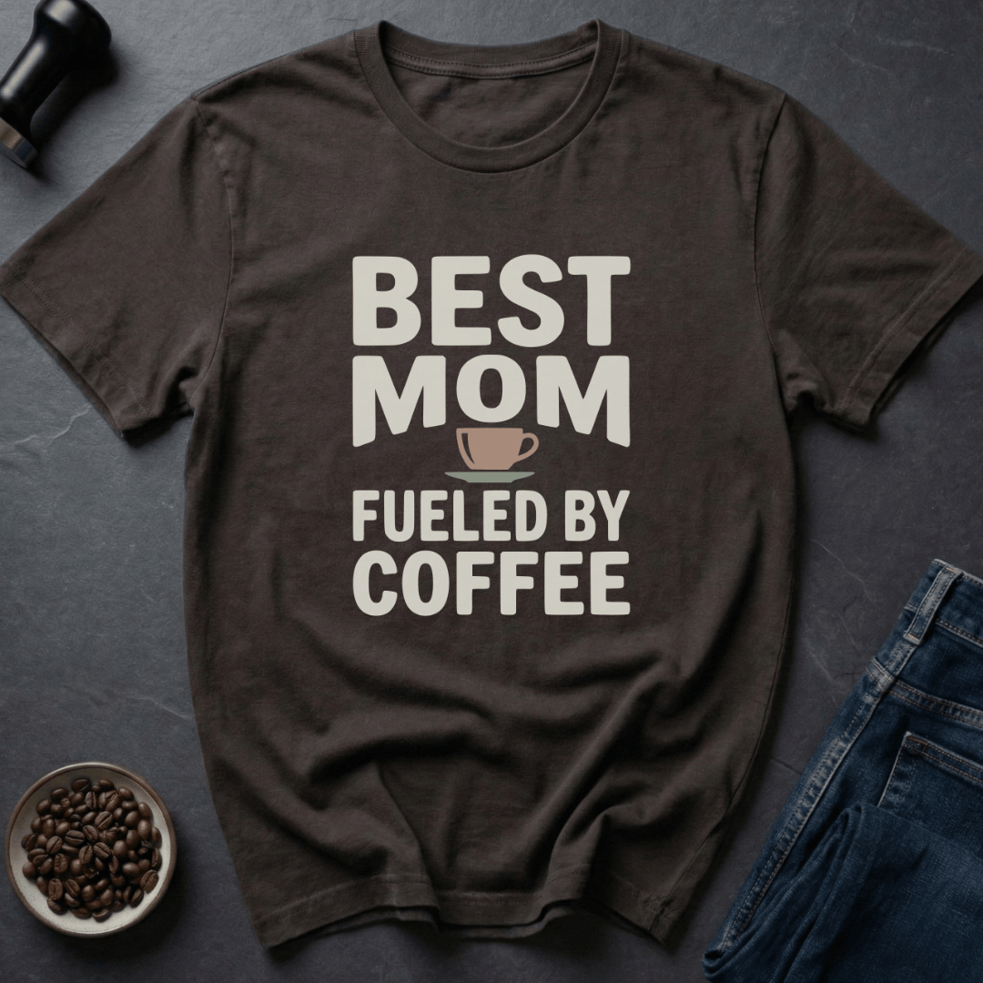 Coffee graphic Best Mom T-Shirt in by Caffeine Dept