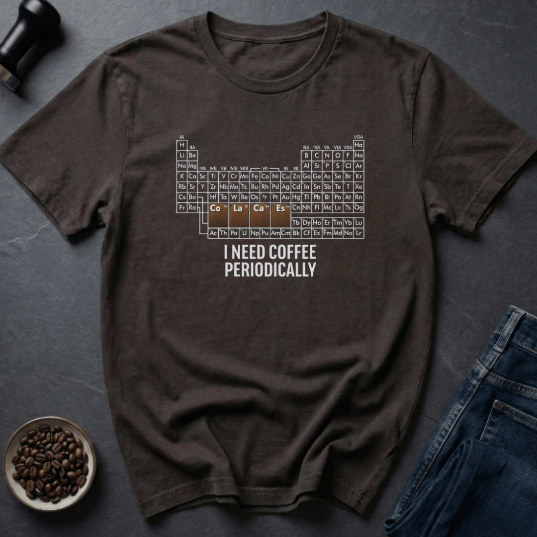 Coffee graphic Periodic Coffee T-Shirt in by Caffeine Dept