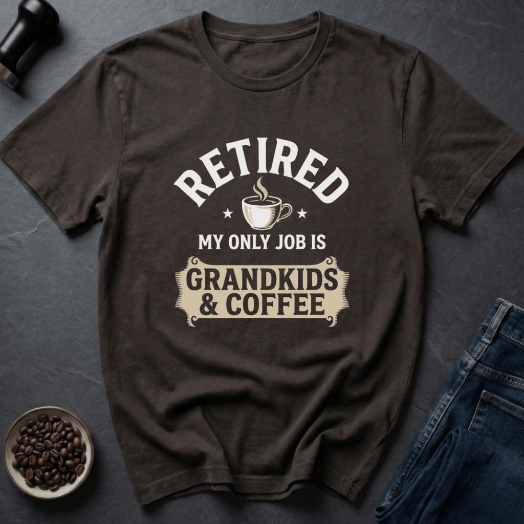 Coffee graphic Coffee Retirement T-Shirt in by Caffeine Dept