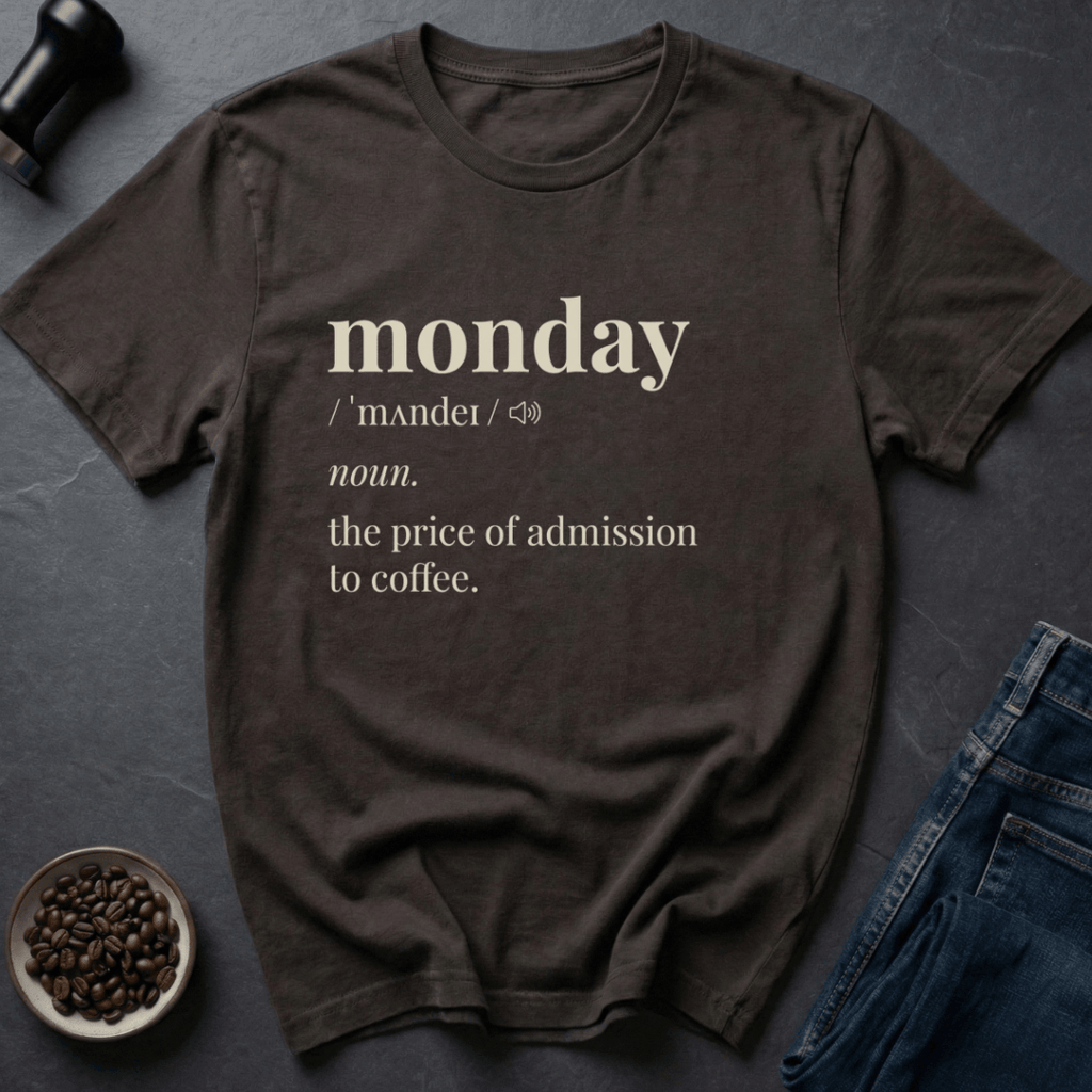 Coffee graphic Monday Fee T-Shirt in by Caffeine Dept
