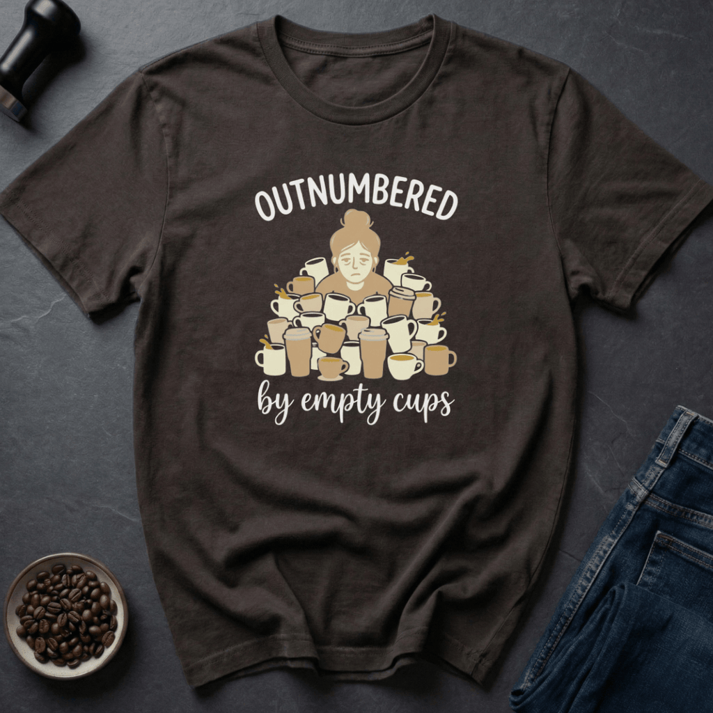 Coffee graphic Outnumbered Mom T-Shirt in by Caffeine Dept