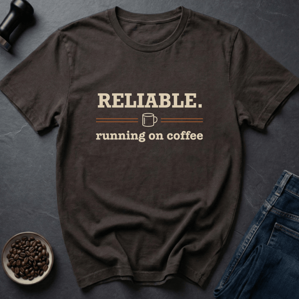 Coffee graphic Reliable Coffee T-Shirt in by Caffeine Dept