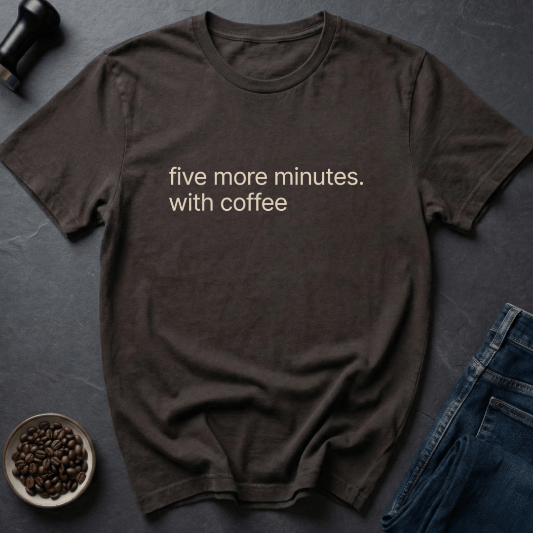 Coffee graphic Five Minutes T-Shirt in by Caffeine Dept