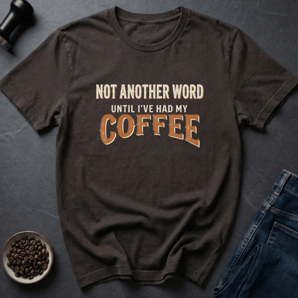 Coffee graphic Pre-Verbal T-Shirt in by Caffeine Dept