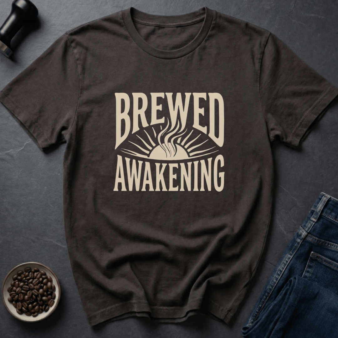 Coffee graphic Brew Mode T-Shirt in by Caffeine Dept