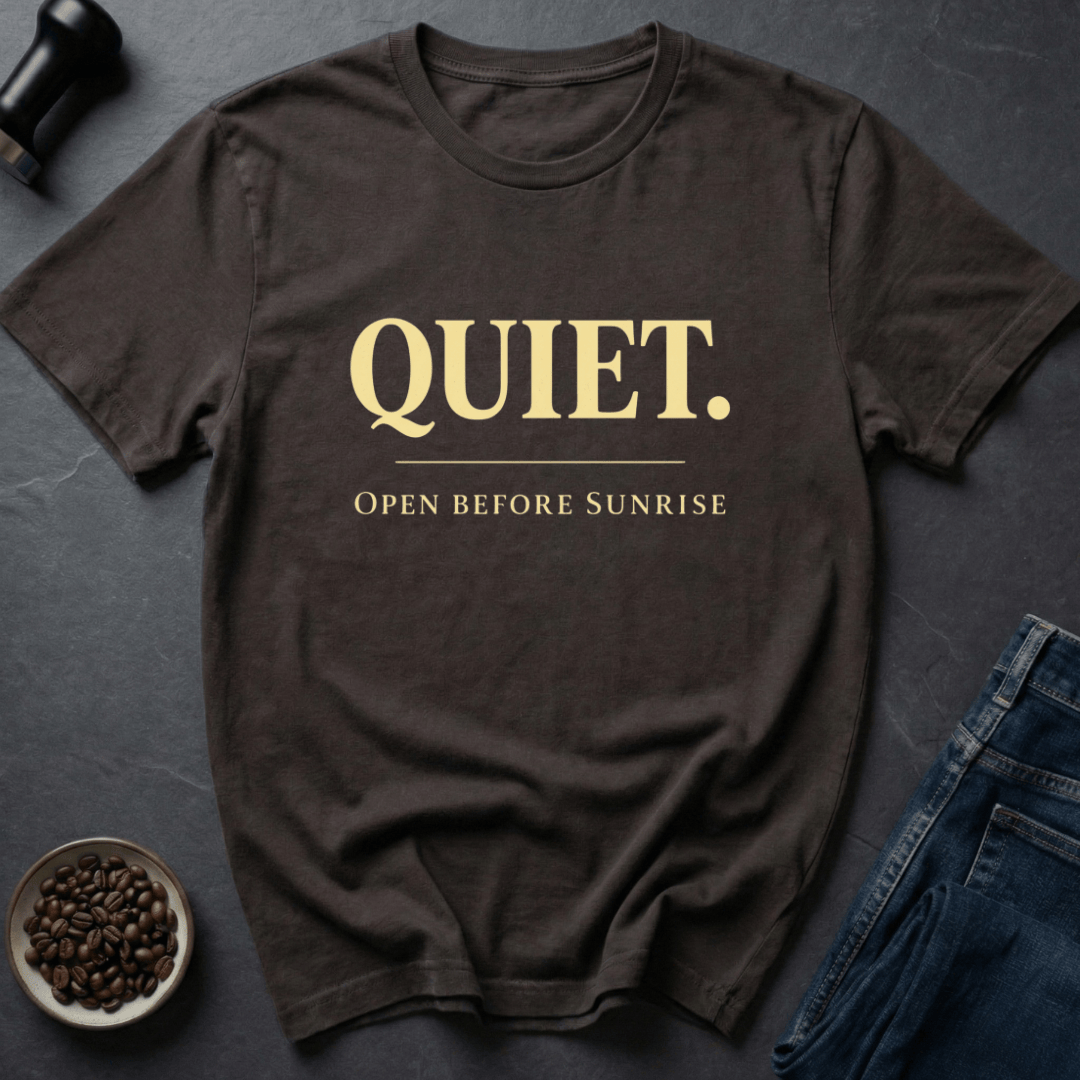 Coffee graphic Silent Brew T-Shirt in by Caffeine Dept