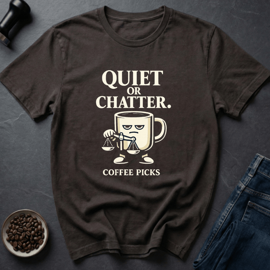 Coffee graphic Quiet Please T-Shirt in by Caffeine Dept