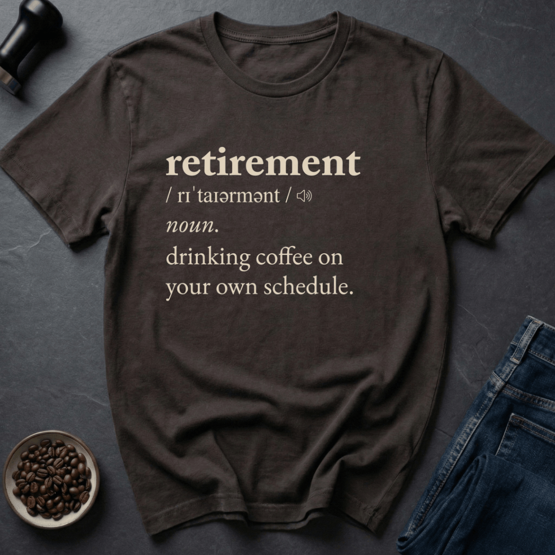 Coffee graphic Retired Brewing T-Shirt in by Caffeine Dept