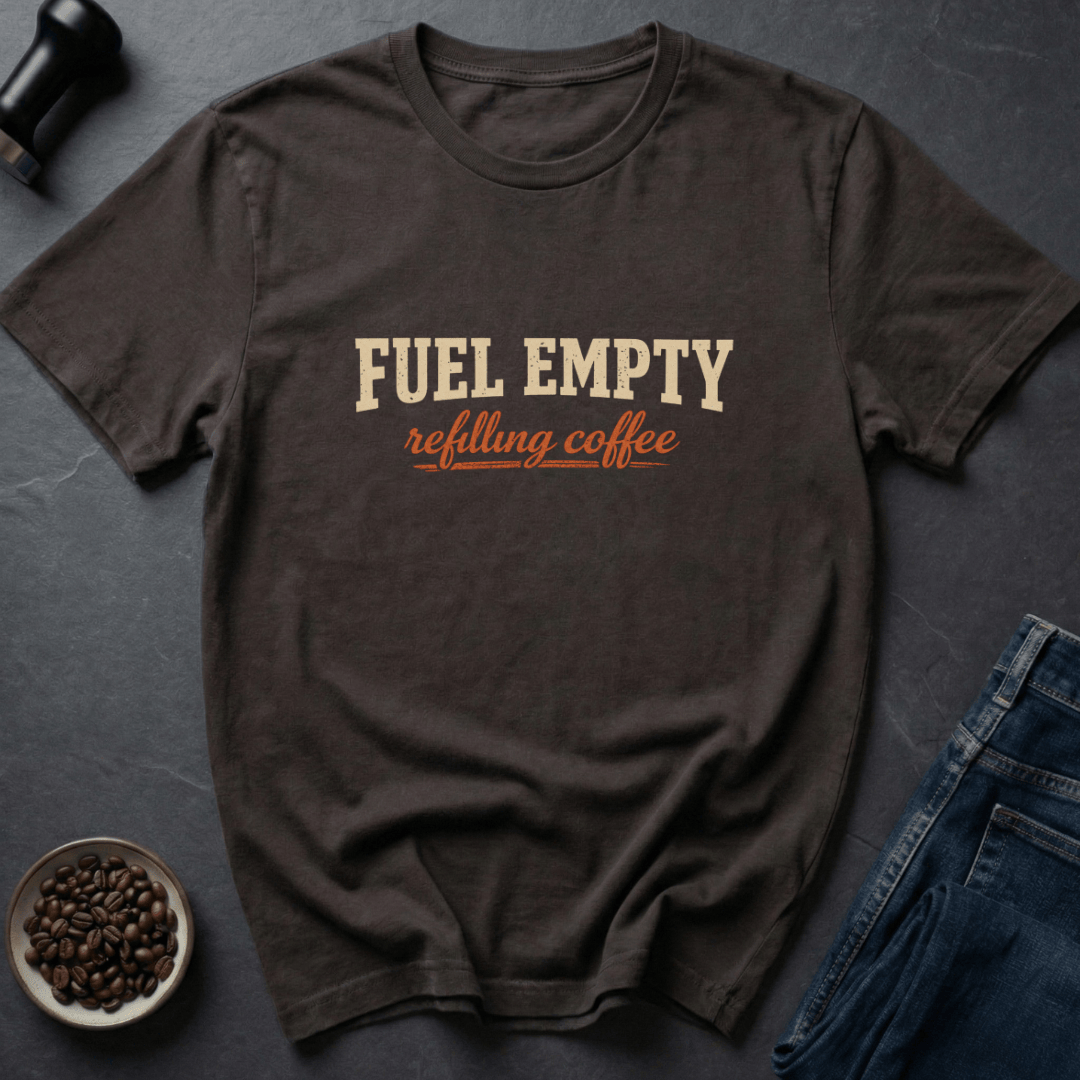 Coffee graphic Fuel Empty T-Shirt in by Caffeine Dept
