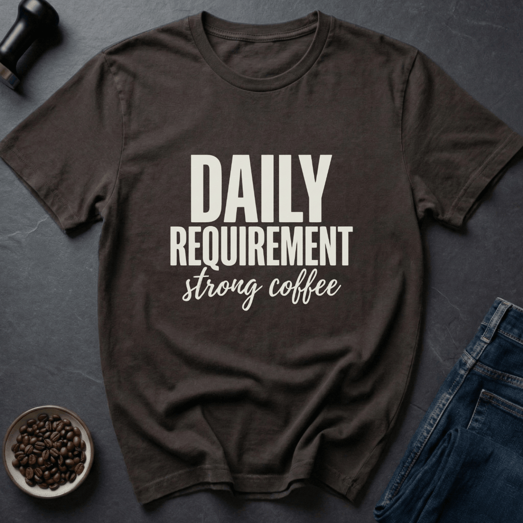 Coffee graphic Daily Requirement T-Shirt in by Caffeine Dept