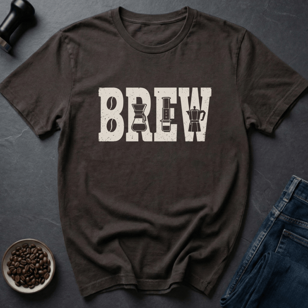 Coffee graphic Brew Methods T-Shirt in by Caffeine Dept