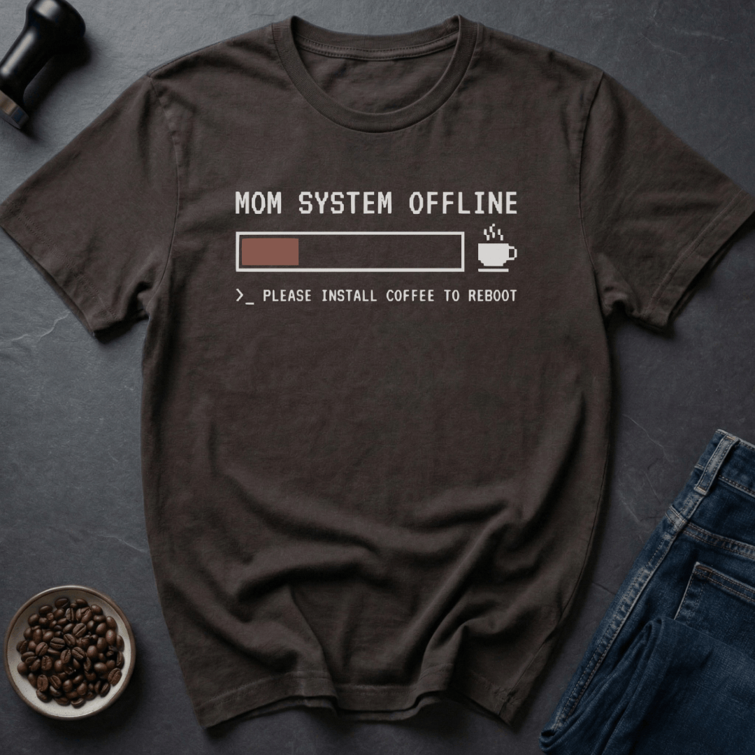 Coffee graphic Mom Offline T-Shirt in by Caffeine Dept