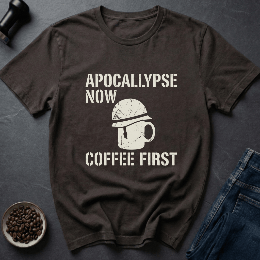 Coffee graphic Coffee First T-Shirt in by Caffeine Dept