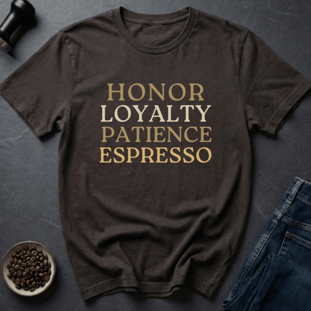 Coffee graphic Espresso Values T-Shirt in by Caffeine Dept