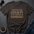 Coffee graphic Espresso Values T-Shirt in by Caffeine Dept