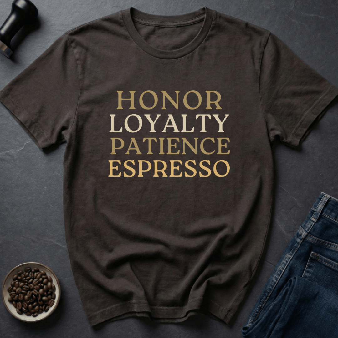 Coffee graphic Espresso Values T-Shirt in by Caffeine Dept
