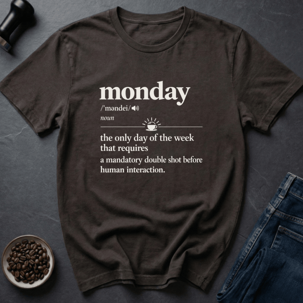 Coffee graphic Monday Coffee T-Shirt in by Caffeine Dept