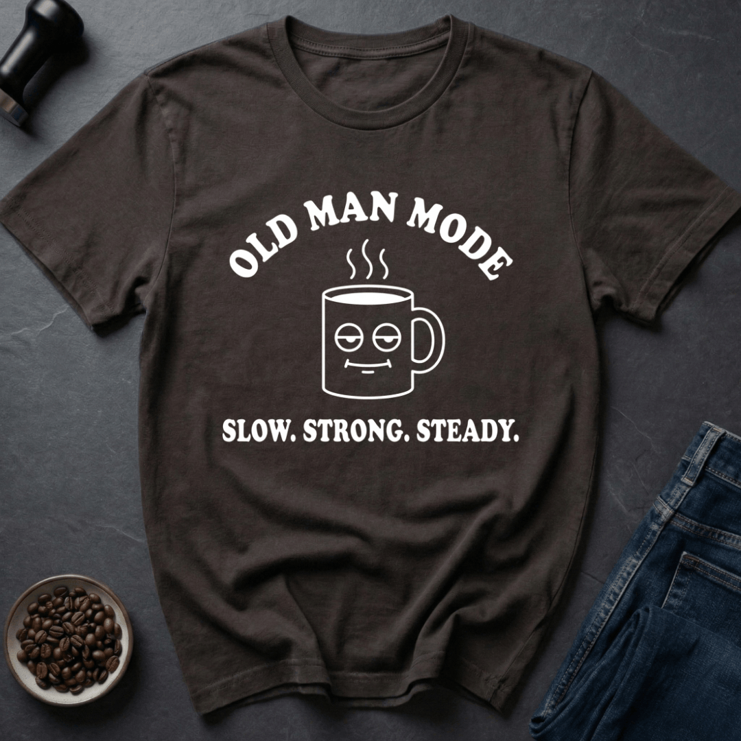 Coffee graphic Grandpa Grind T-Shirt in by Caffeine Dept