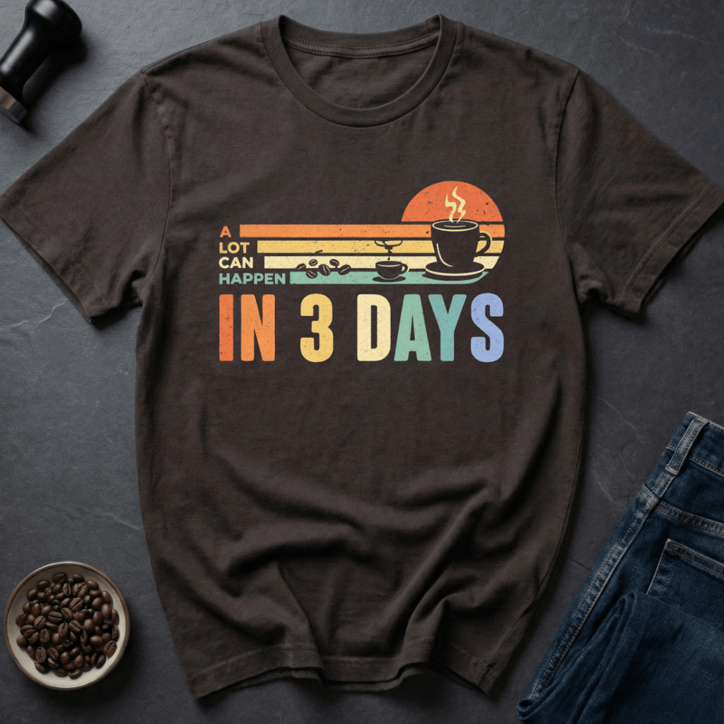 Coffee graphic 3 Days T-Shirt in by Caffeine Dept