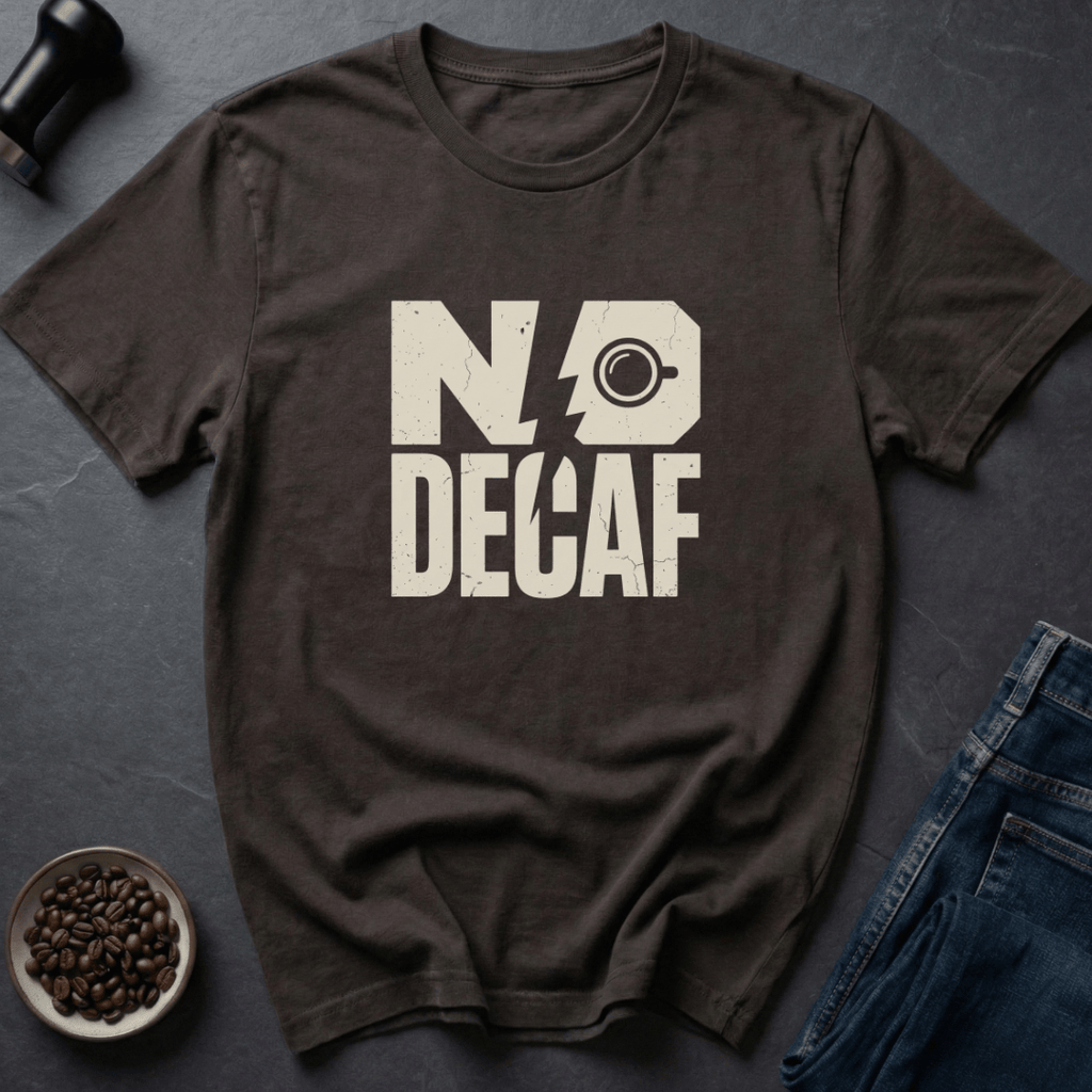 Coffee graphic Decaf Nope T-Shirt in by Caffeine Dept