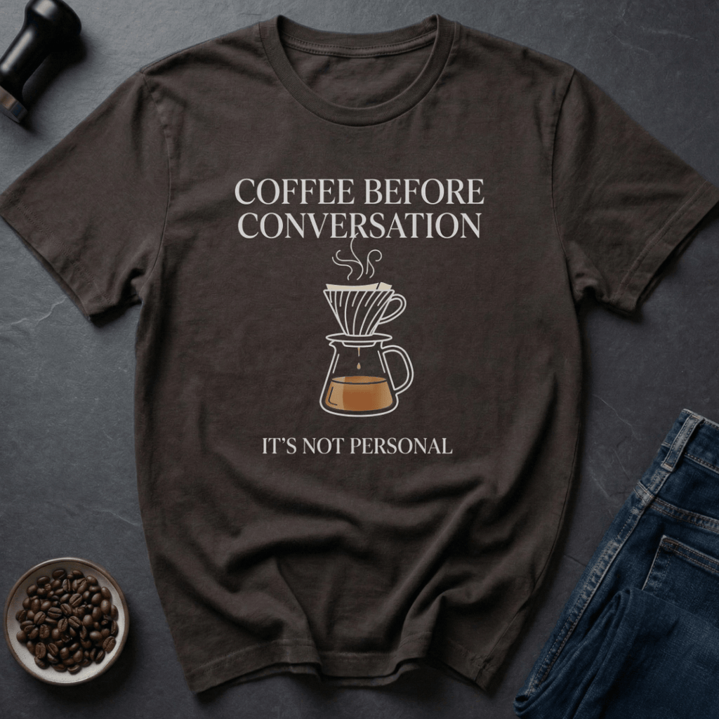 Coffee graphic No Talking T-Shirt in by Caffeine Dept
