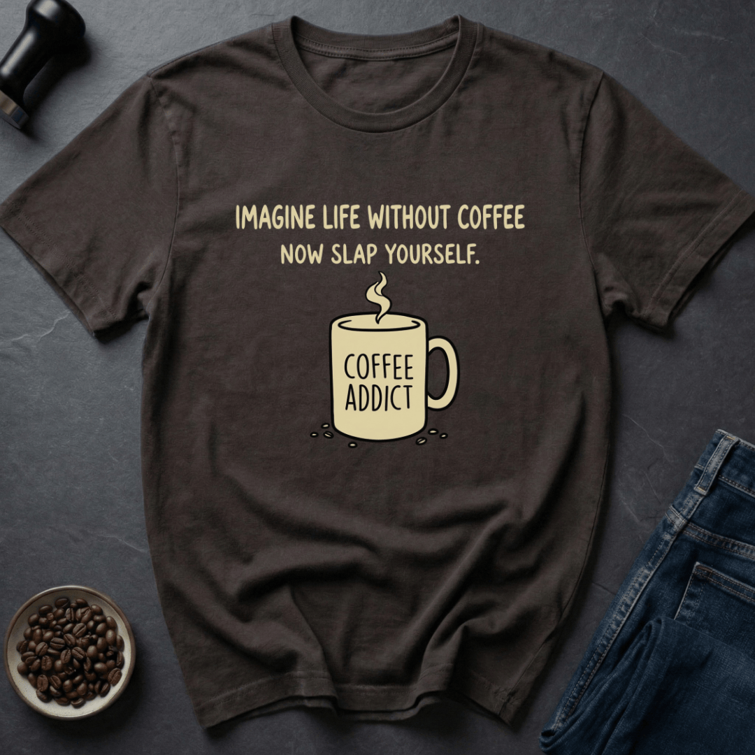 Coffee graphic Coffee Addict T-Shirt in by Caffeine Dept