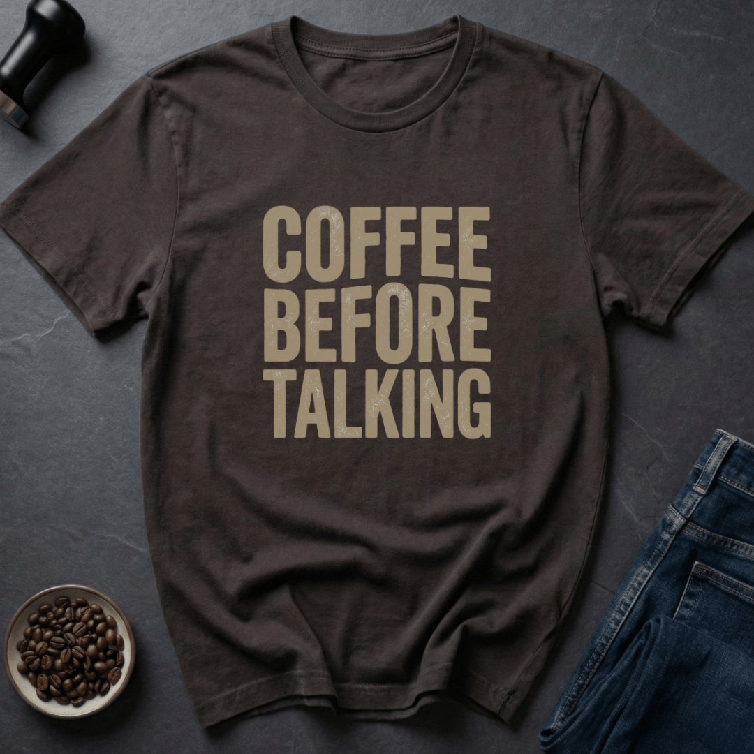 Coffee graphic No Talky Coffee T-Shirt in by Caffeine Dept