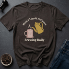 Coffee graphic Mom Liquid Patience T-Shirt in by Caffeine Dept